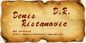 Denis Ristanović vizit kartica